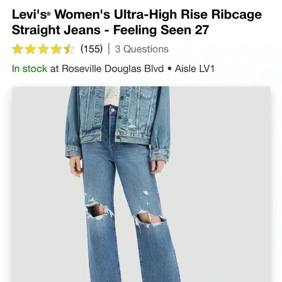 NWT Levi's° Women's Ultra-High Rise Ribcage
Straight Jeans - Feeling Seen 27 - Picture 4 of 5